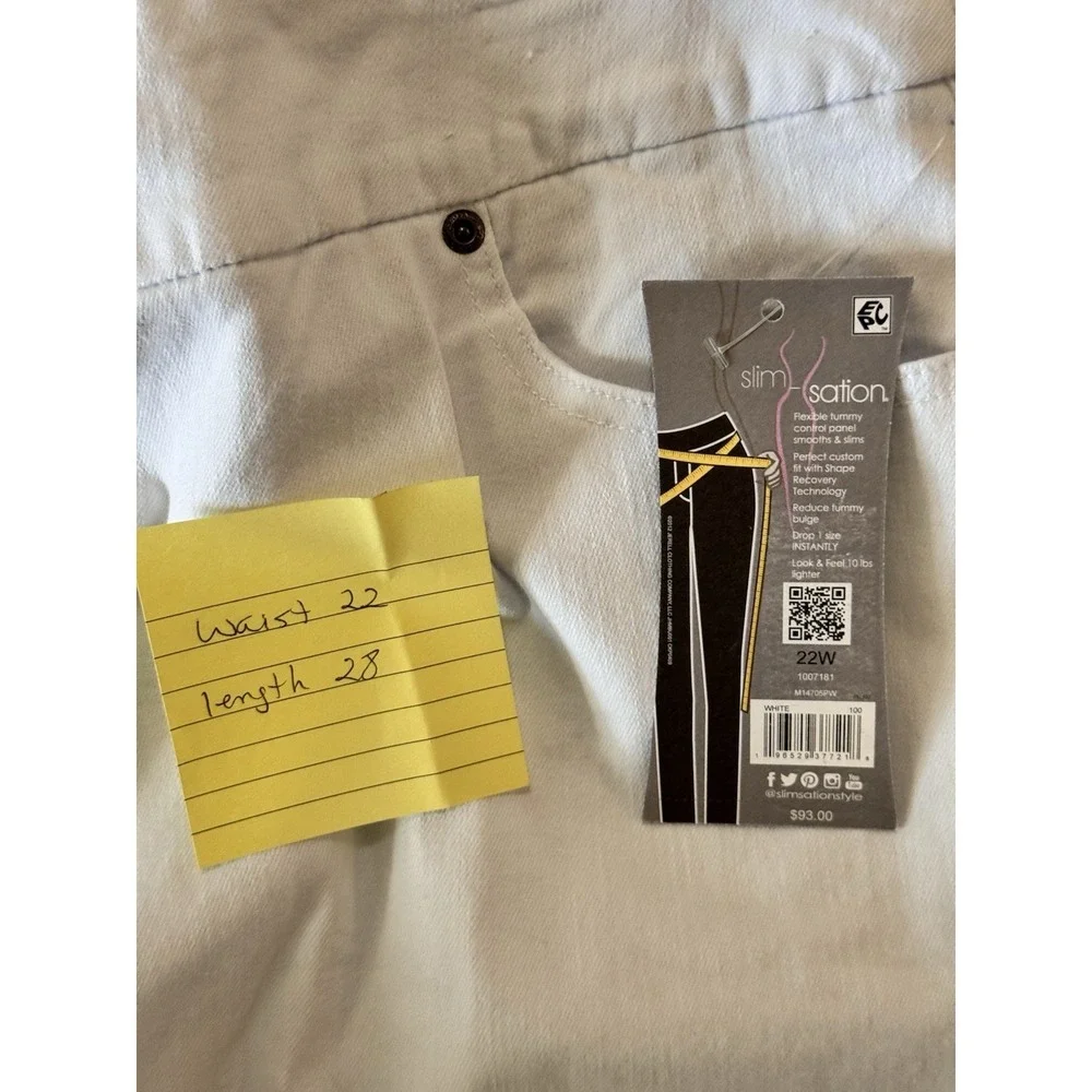 Slim station by‎ multiples eyelet trim embroidery Capri size 22W